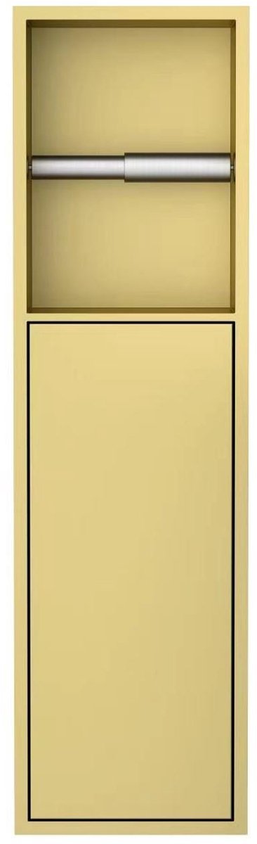 Badkamer inbouwnis 60x16x12cm Sanitado Fancy toiletrolhouder en opbergkast in mat goud