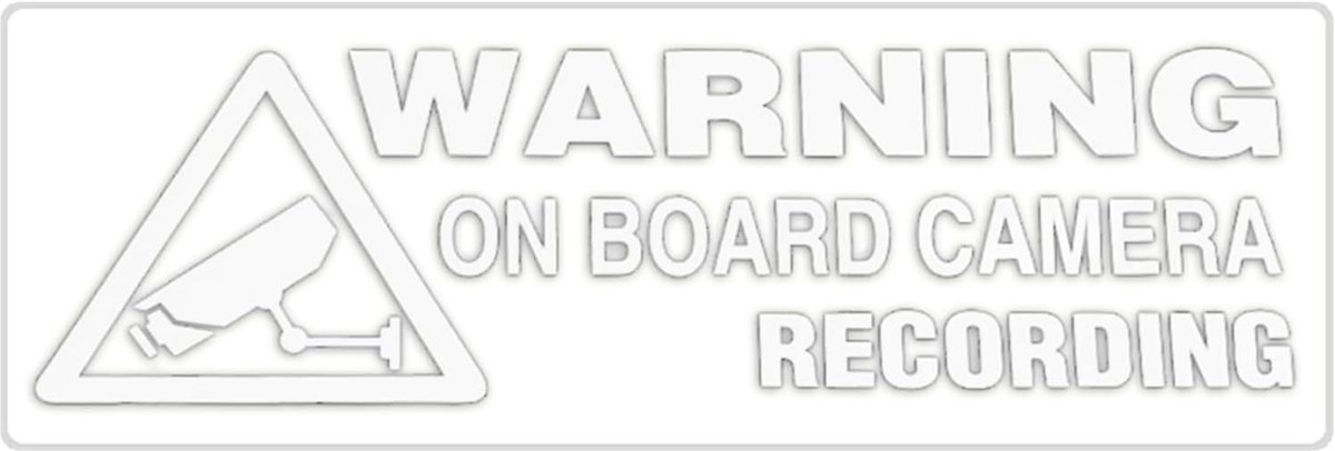 Waarschuwingssticker Camera - Opname Melding - Voertuig Beveiligen - Waterdicht PVC Materiaal - 12 x 4.5 cm - Zwart Wit