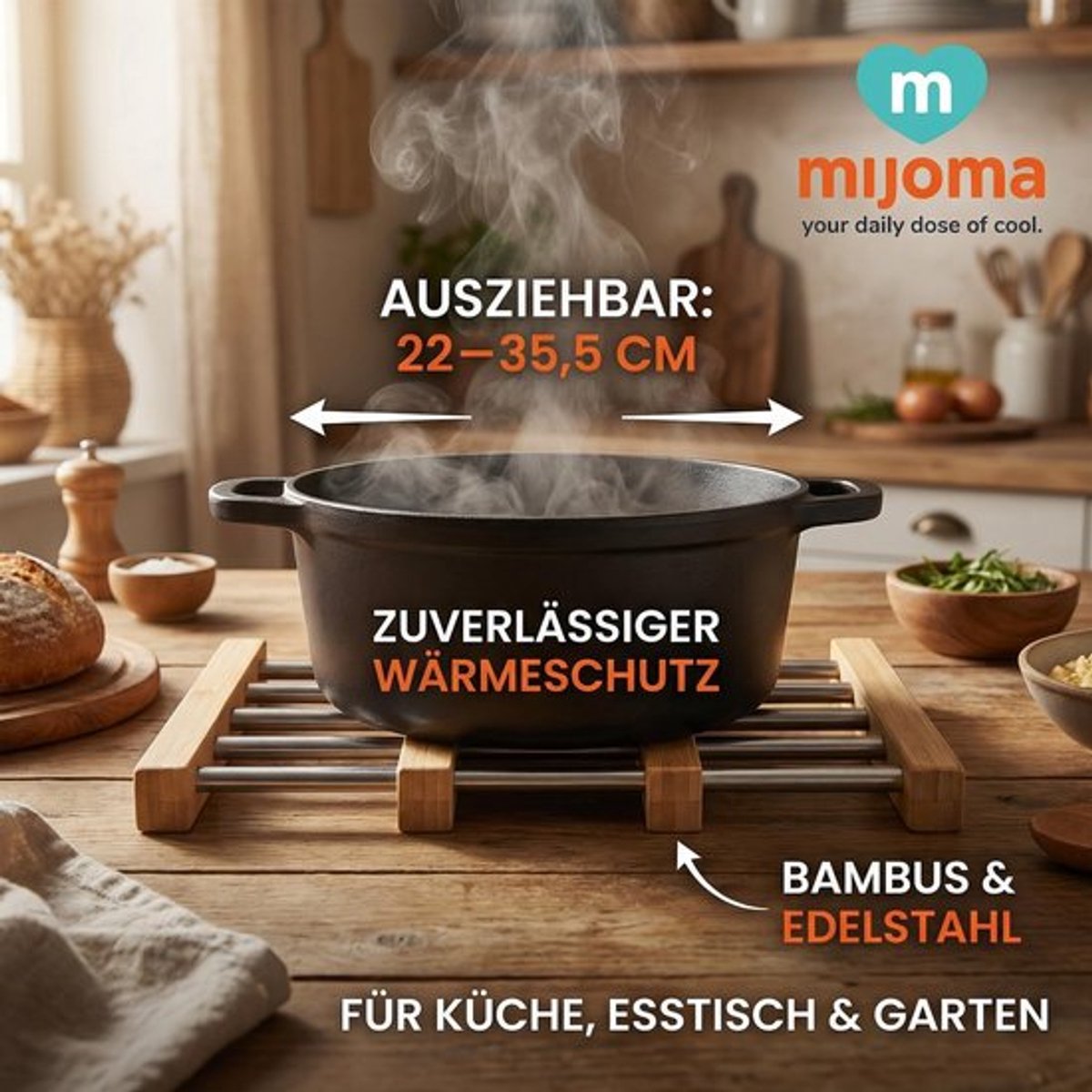 Bamboe onderzetter Allecto - 21,5 x 22 cm - Keuken