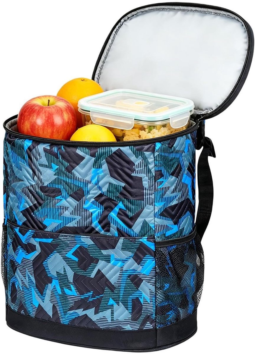 Koelere lunchbox rugzak - Opvouwbare koeltas - Outdoor avonturen - Lekvrije isolatie - 33 x 29 cm - Camouflage blauw
