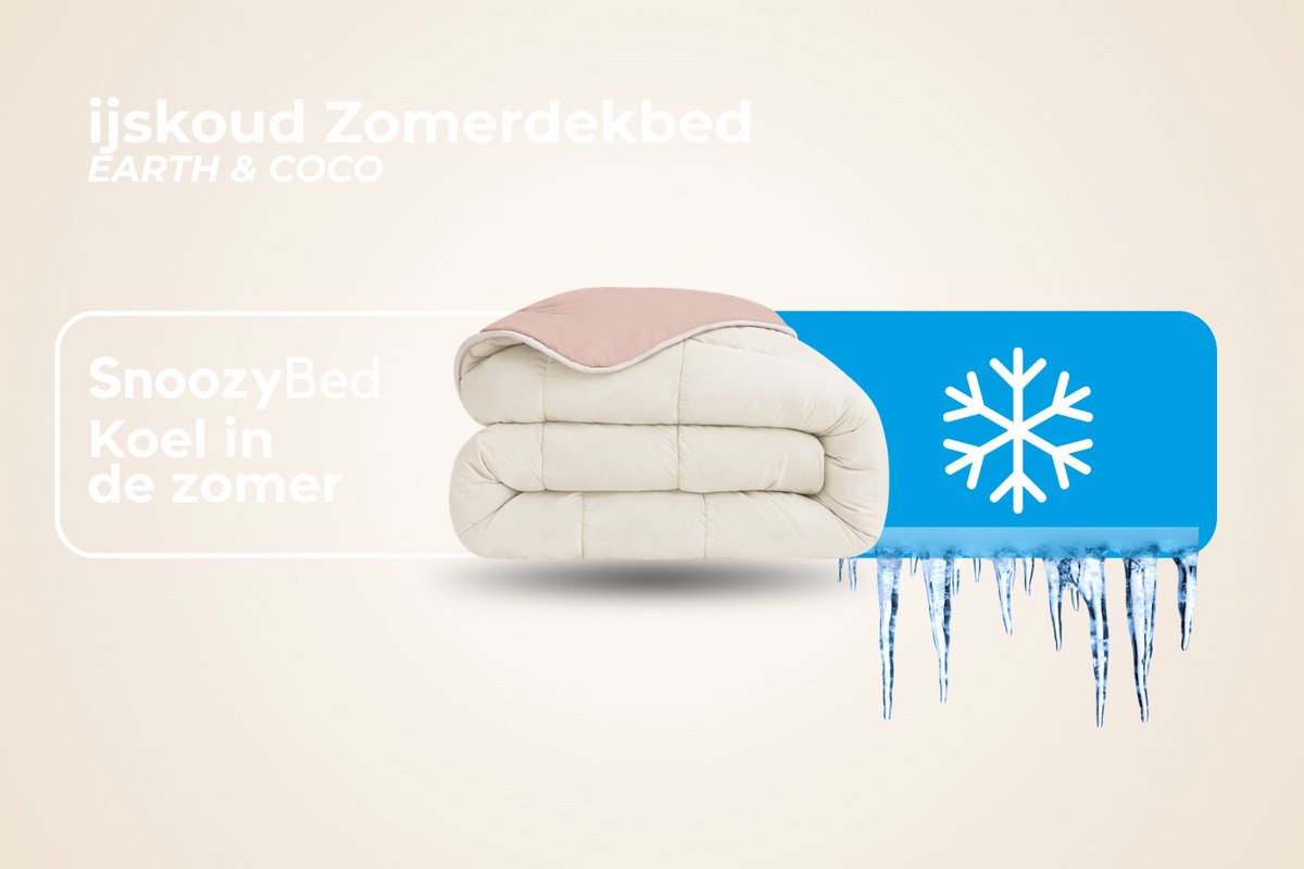 SnoozyBed Blush & Coco - Hoesloos Dekbed Zonder Overtrek - Wasbaar - Licht Zomerdekbed