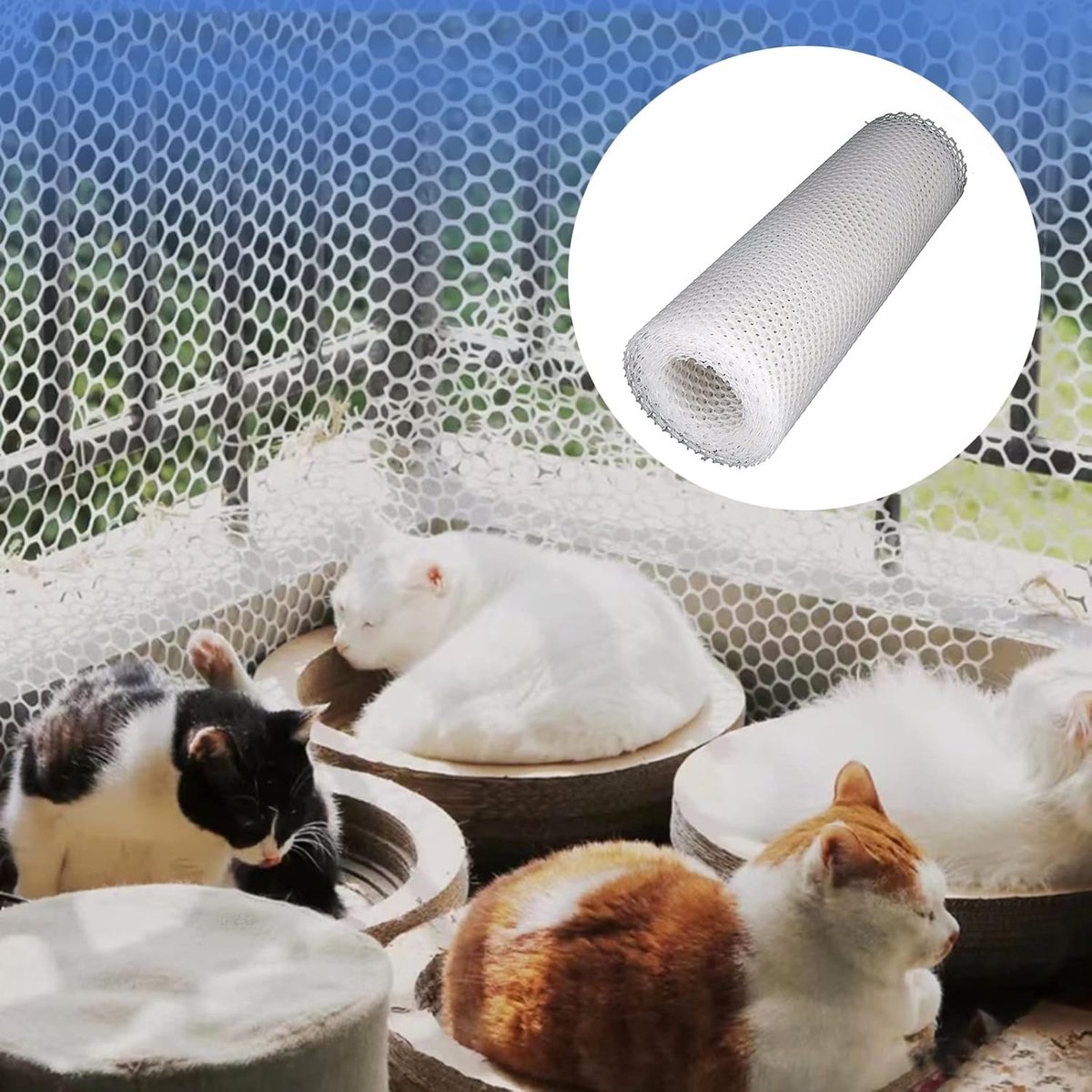 Veiligheidsnet Balustrade - Kinderveiligheid Net - Bescherming Kinderen - Zonder Boren - 1.5m x 1m - Wit