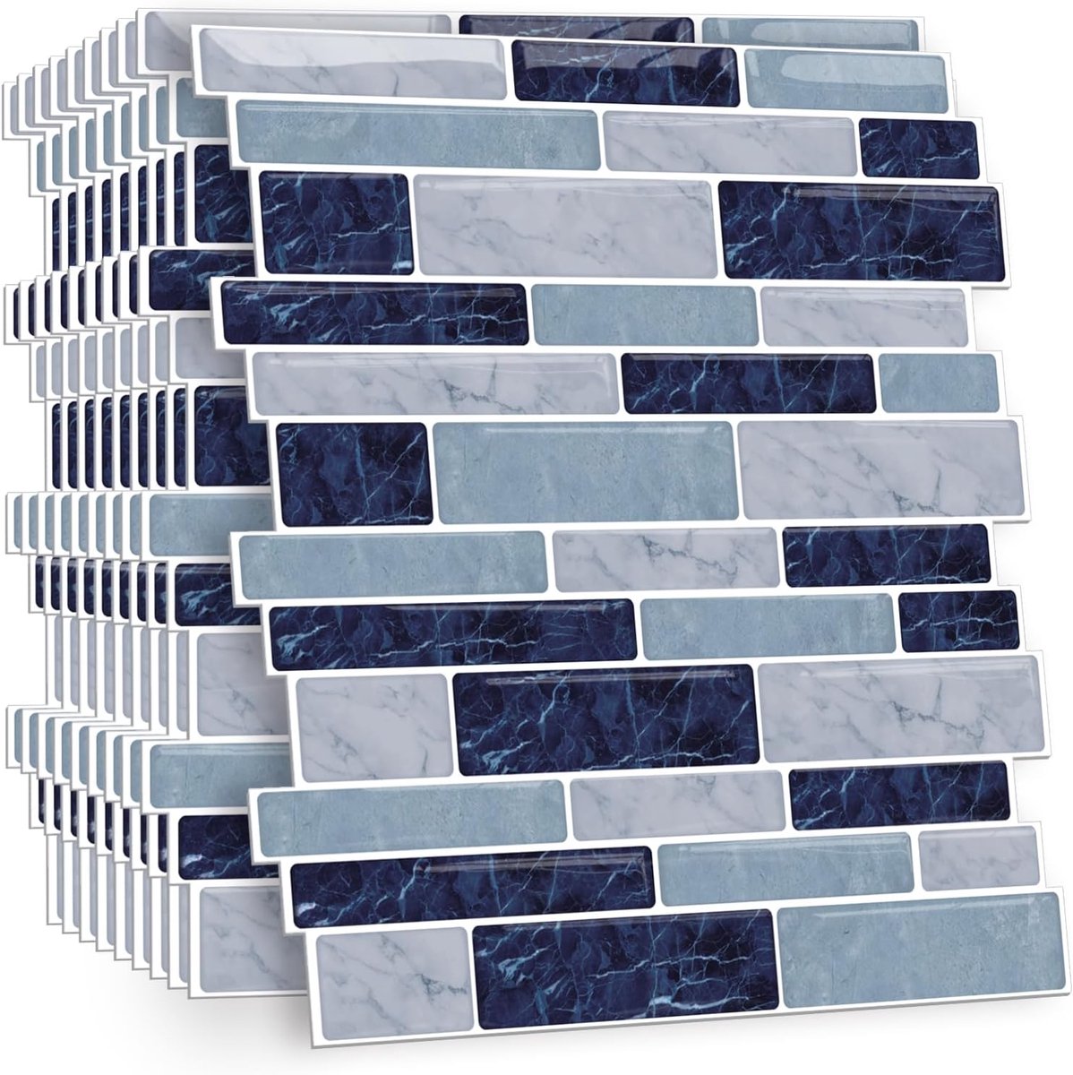 SnelShoppen - 10 stuks zelfklevende tegelstickers voor keuken en badkamer - 30x30 cm - sterke hechting - decoratie stickers - eenvoudig aan te brengen