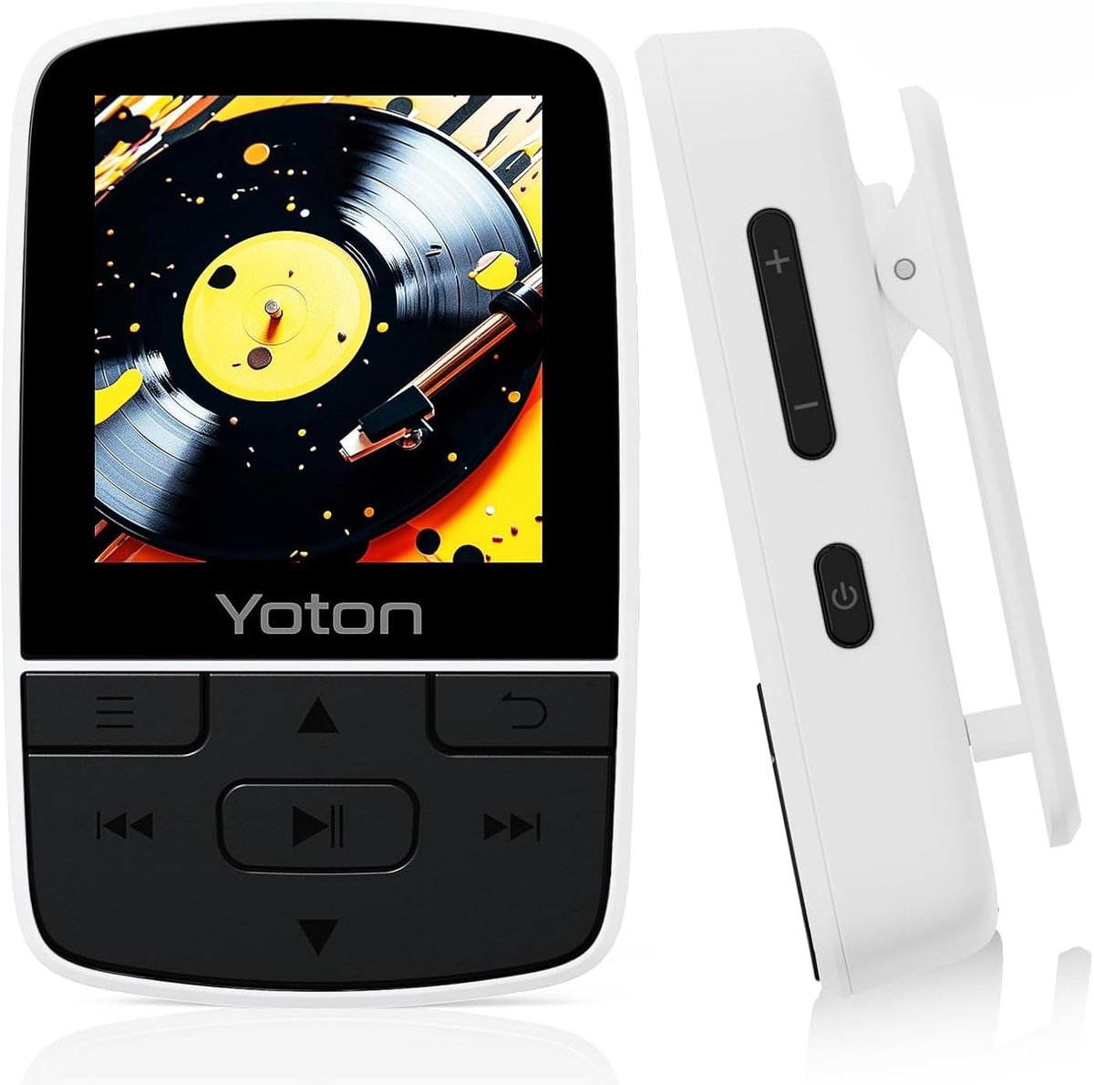 SnelShoppen - Bluetooth MP3 Speler 5.2 met Clip, HiFi Geluid, Ingebouwde HD Speaker, FM Radio, Stopwatch, Tot 128GB SD Kaartondersteuning, Wit