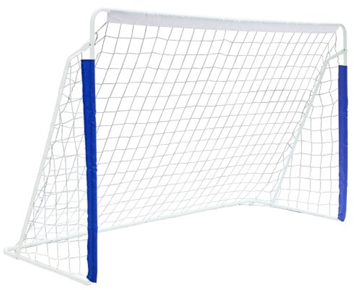 Voetbaldoel - 8x5FT inklapbaar tuindoel 243,8x152,4cm met metalen voet - draagbaar trainingsnet voor binnen en buiten - snel op te bouwen inclusief opbergtas voor oefeningen