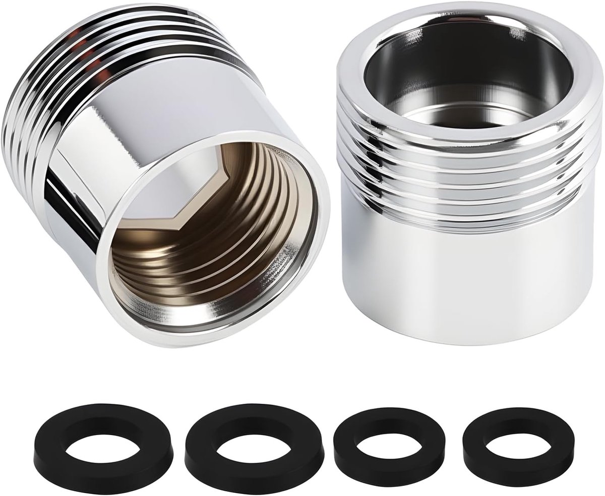SnelShoppen - 2 Stuks Reducer 3/4 naar 1/2 Inch, Messing Adapter 1.2 Inch Vrouwelijk naar 3.4 Inch Mannelijk, Tuin Slang Verbinding, Wasmachine, Duurz
