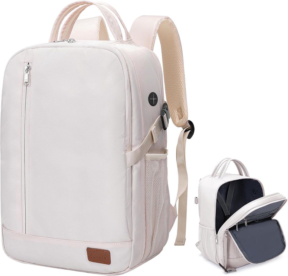 SnelShoppen - Ryanair Handbagage Rugzak 40x20x25 cm Laptoptas Reisrugzak Onderstoel Koffer Beige voor EasyJet Wizz Air Vueling
