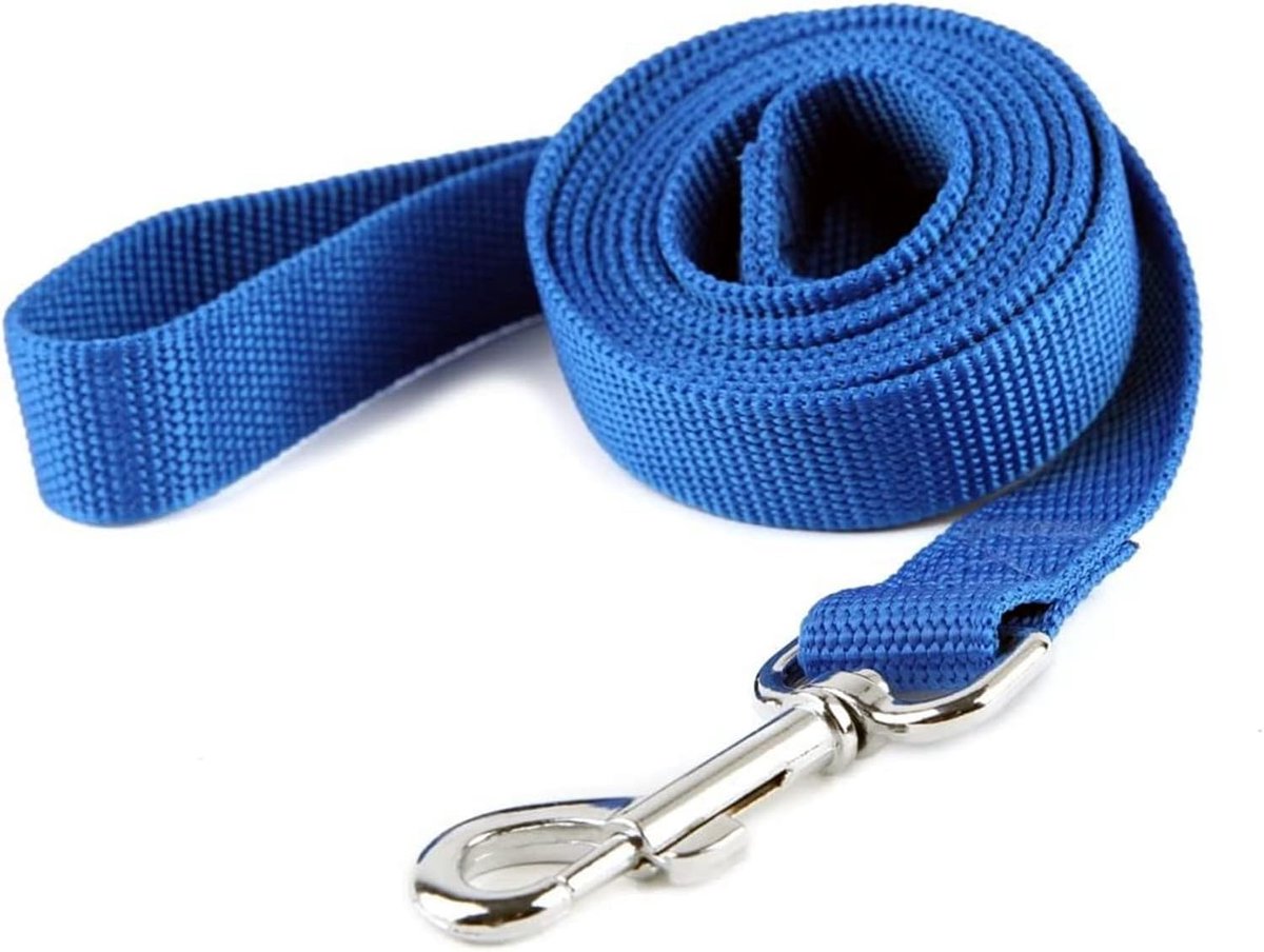 SnelShoppen - Hondenlijn 1.2~30 Meter, Lange Leash voor Kleine tot Grote Honden, Duurzaam Nylon, Blauw, 5m x 1.5cm