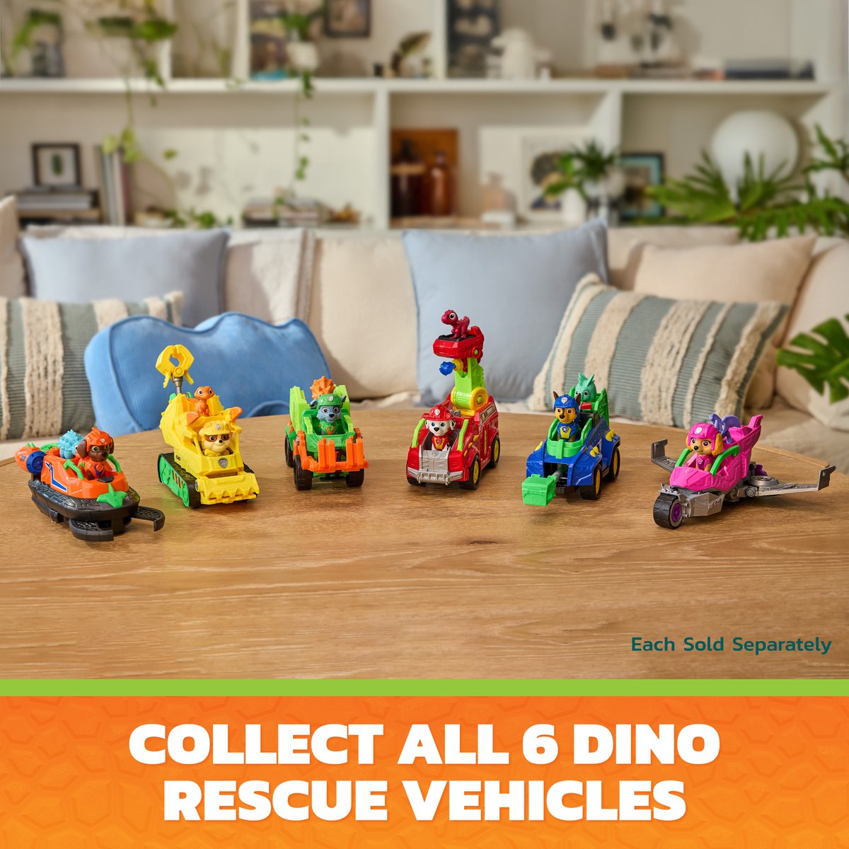 PAW Patrol - De Dino Film - Marshall Dino Rescue Firetruck - Volledig ronddraaiende projectielwerper en 2 actiefiguren — cadeau in Spellen & Speelgoed - foto 2