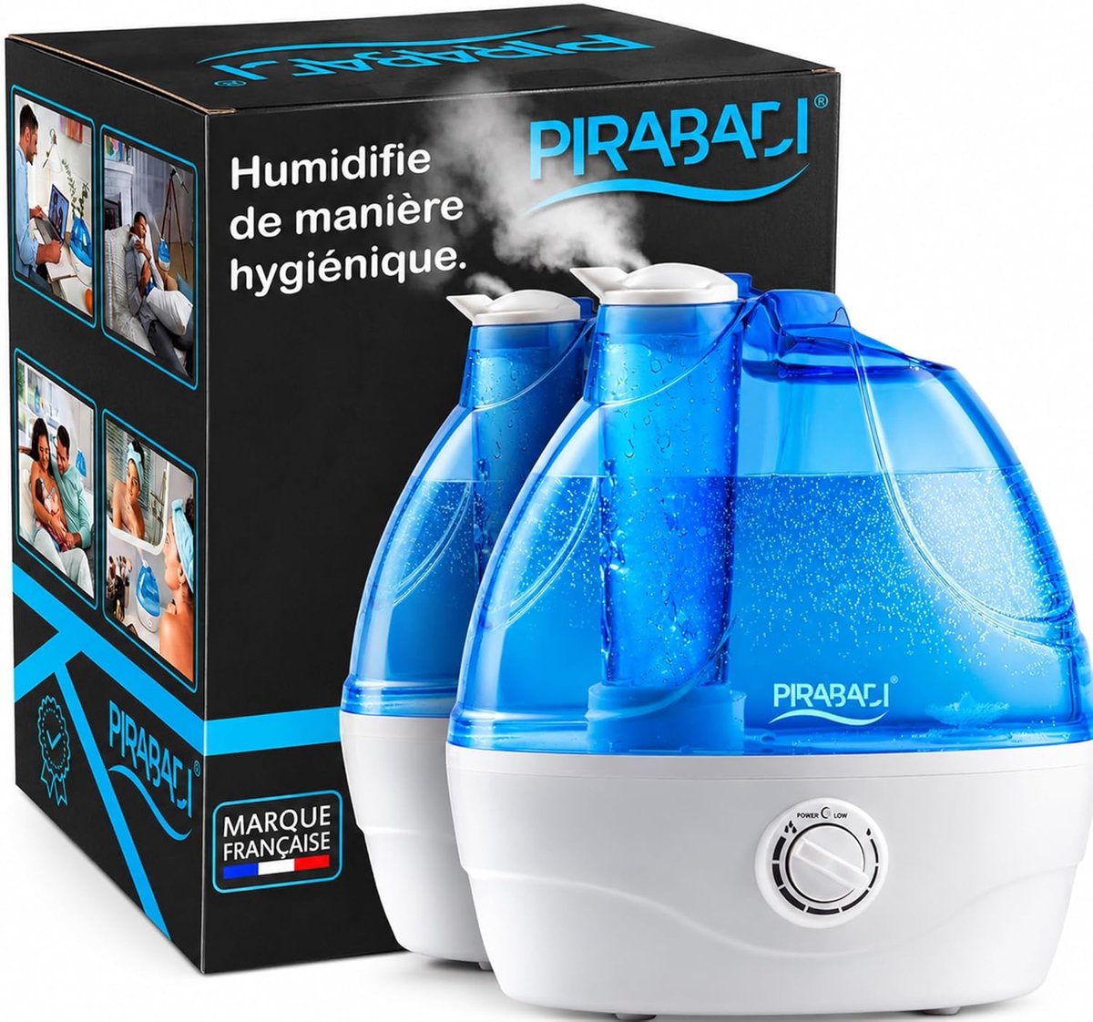 SnelShoppen - Ultrasonic Luchtbevochtiger 2.2 L Water Tank - Stille & Verstelbare Bevochtiger voor Slaapkamer en Grote Ruimtes - 360° Verstelbaar - Au