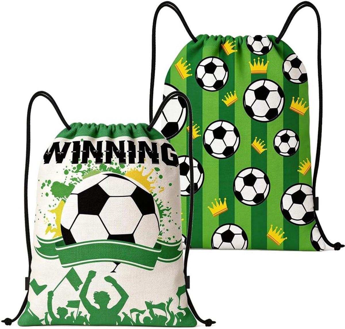 SnelShoppen - Kids Voetbal Gym Drawstring Bag - Grote Sport Rugzak - Verstelbare Snoertas voor Kinderen - Ideaal voor Sport, Zwemmen, Strand en Reizen