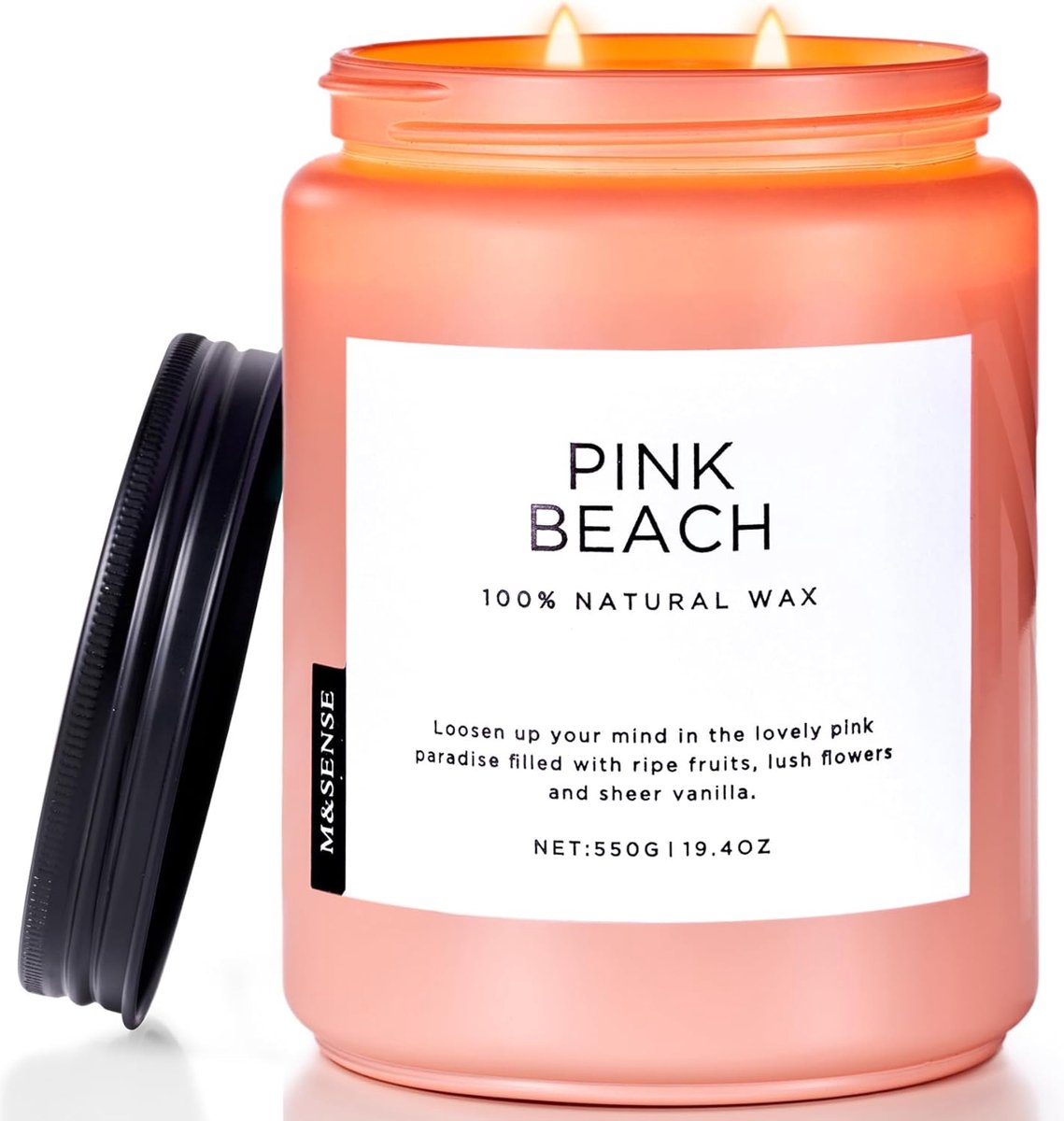 SnelShoppen - Grote Roze Geurkaarsen in Glas - Kokosnoot Geur - Natuurlijke Soja Kaarsen - 110 Uur Brandtijd - Perfecte Woondecoratie - Geschenk voor