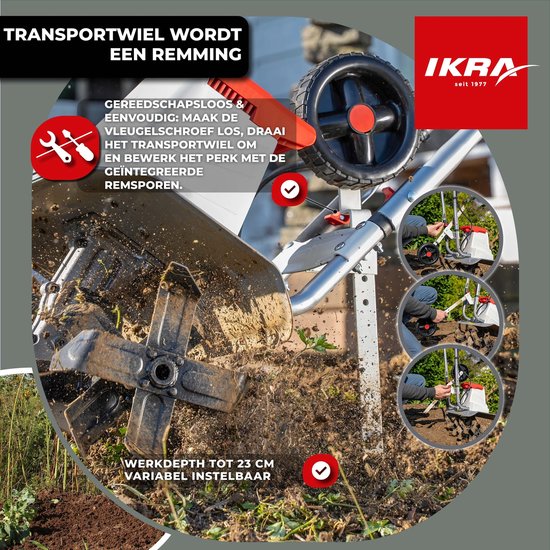 IKRA elektrische tuinfrees IEM 1500, 1.500 W, verstelbare werkbreedte van 32 tot 45 cm — afbeelding 3