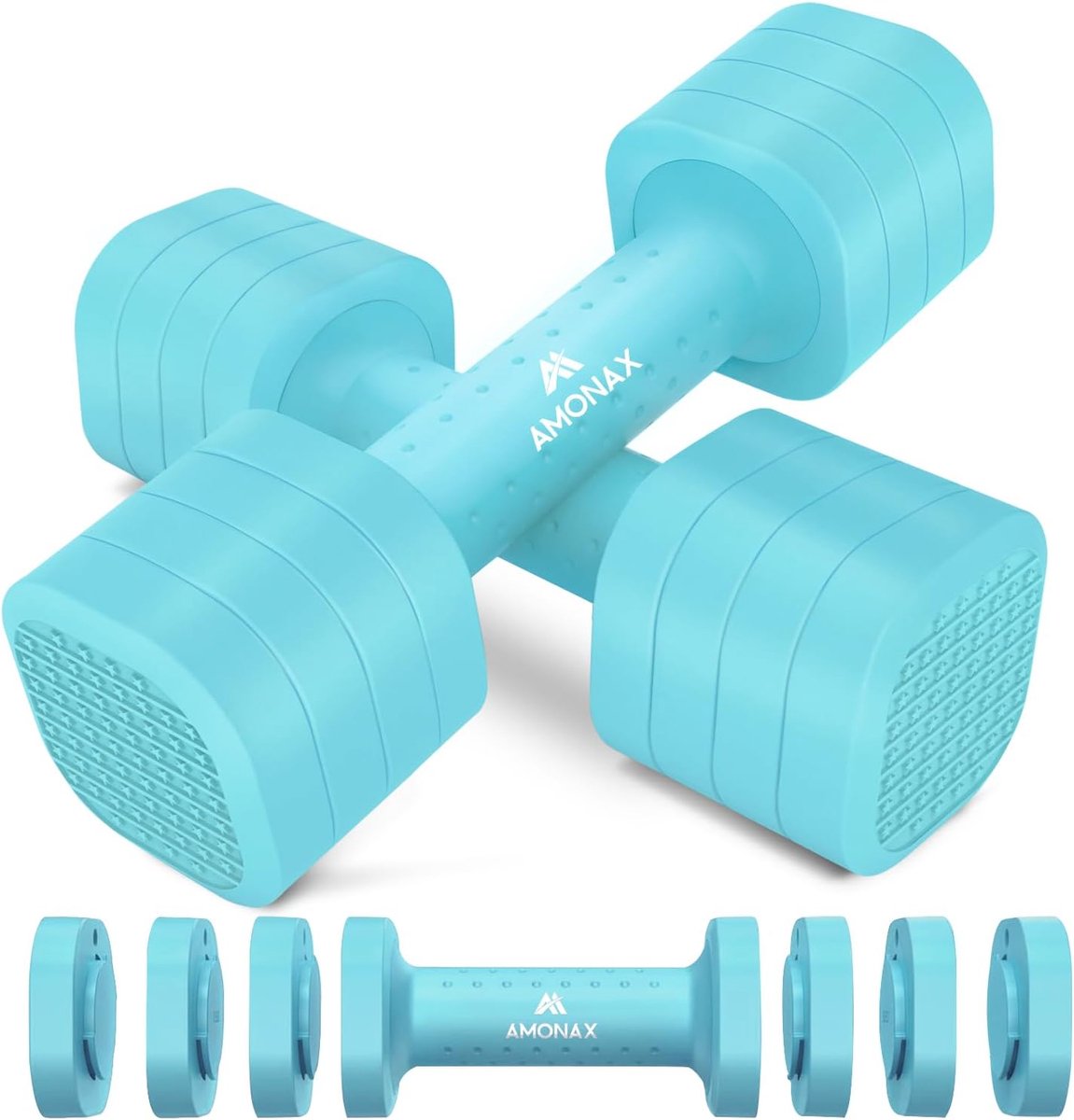 SnelShoppen - Verstelbare Dumbbell Set 1kg/1.5kg/2kg/2.5kg - 4-in-1 Gewichten voor Thuis Gym - Krachttraining Handgewichten voor Mannen en Vrouwen