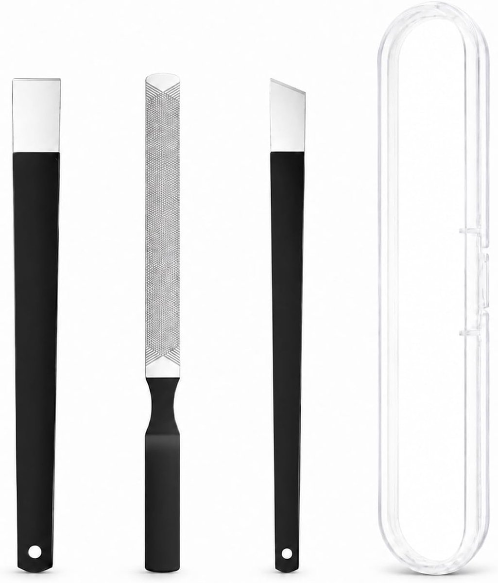 SnelShoppen - Professionele Nagelvijl Set van Roestvrij Staal - 3 Stuks voor Natuurlijke Nagels en Voeten - Ergonomisch Ontwerp voor Manicure en Pedic