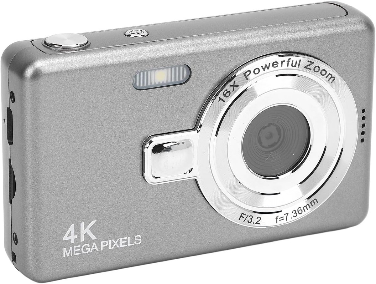 SnelShoppen - 4K Digitale Camera 50MP, 2.4 Inch HD Scherm, 16x Zoom, Anti-shake Compact Camera voor Kinderen, Studenten, Jongens en Meisjes