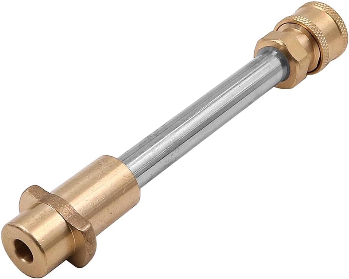 SnelShoppen - High Pressure Washer Fitting Extension 1/4" Quick Connect - Duurzaam Brass en RVS - Perfect voor Car Wash en Foam Gun - Accessoires voor