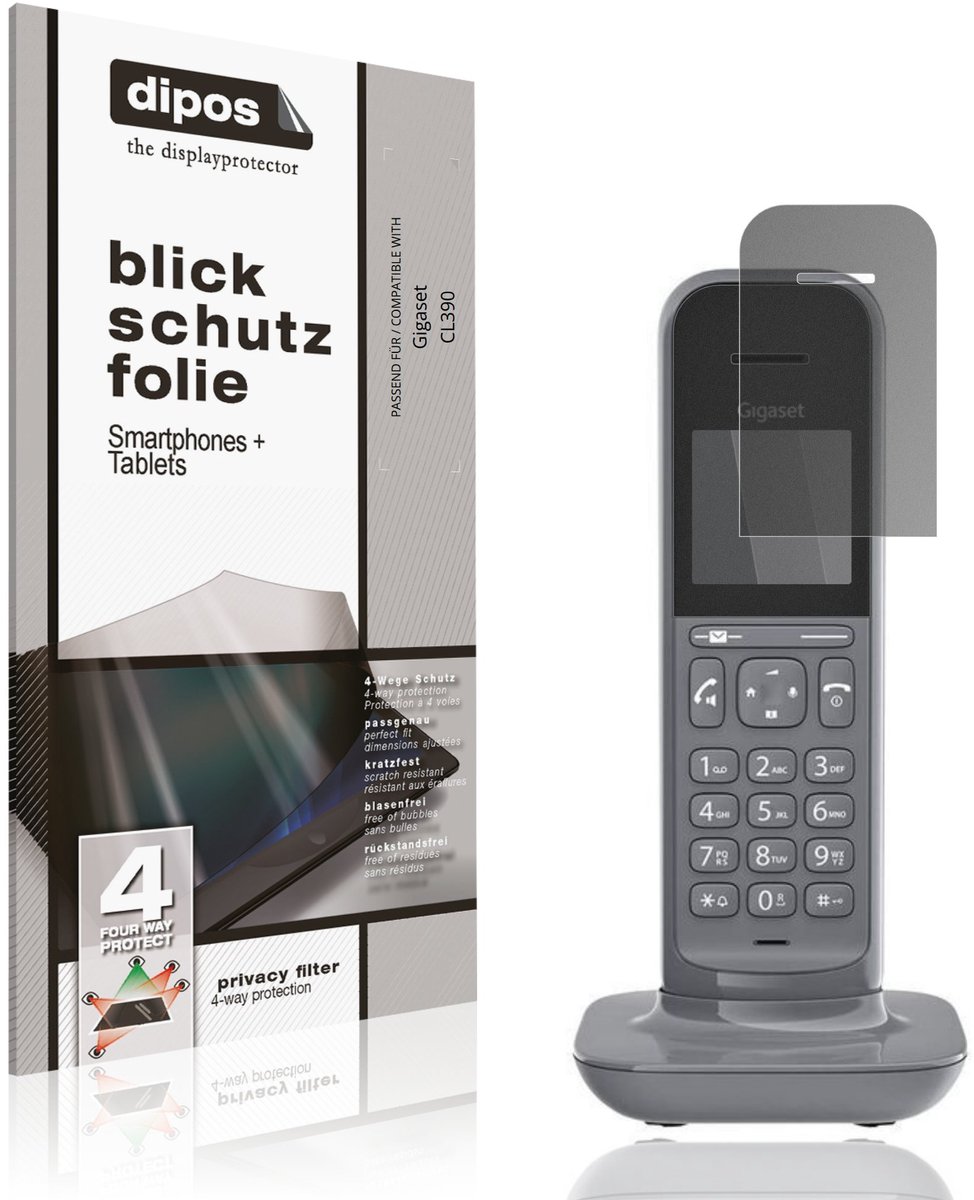 dipos – Matte Privacy Screenprotector geschikt voor Gigaset CL390 | Anti-Spy Beschermfolie