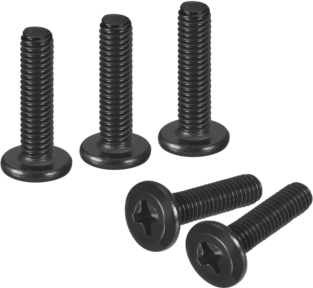 SnelShoppen - Set van 20 Zelftappende Schroeven M4-0.7x16mm, RVS Phillips Platkop Schroeven, Volledig Gewikkeld, Zwart Geoxideerd voor Bouw, Meubel- e