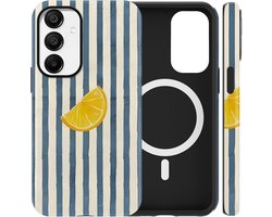 SnelShoppen - Xylota Magnetische Beschermhoes voor Samsung Galaxy A56 5G - Dunne Siliconen Case - Esthetisch Gestreept Design - Compatibel met MagSafe