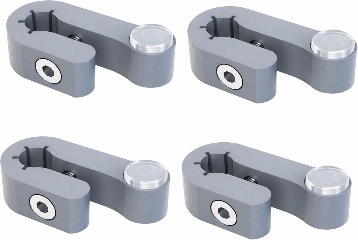 SnelShoppen - Set van 4 Vervangende Planksteunen voor IKEA DETOLF - Glazen Platen Steun met Moeren, Schroeven en Siliconen Pads - Ideaal voor Extra Pl