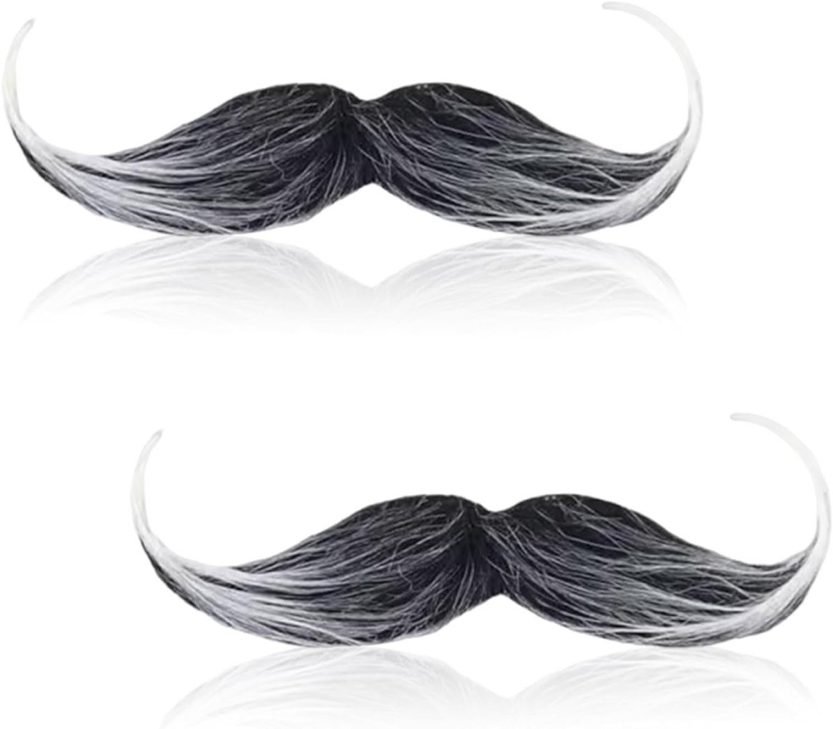 Set van 2 Neppetjes voor Kostuum, Realistische Snor en Baard voor Feestdagen, Perfect voor Carnaval en 80s Themafeest