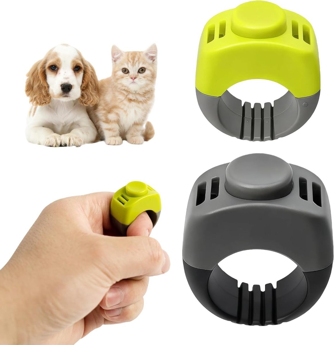 Praktische Clicker Set voor Honden en Katten, Inclusief Vinger Ring voor Effectieve Diertraining en Educatie