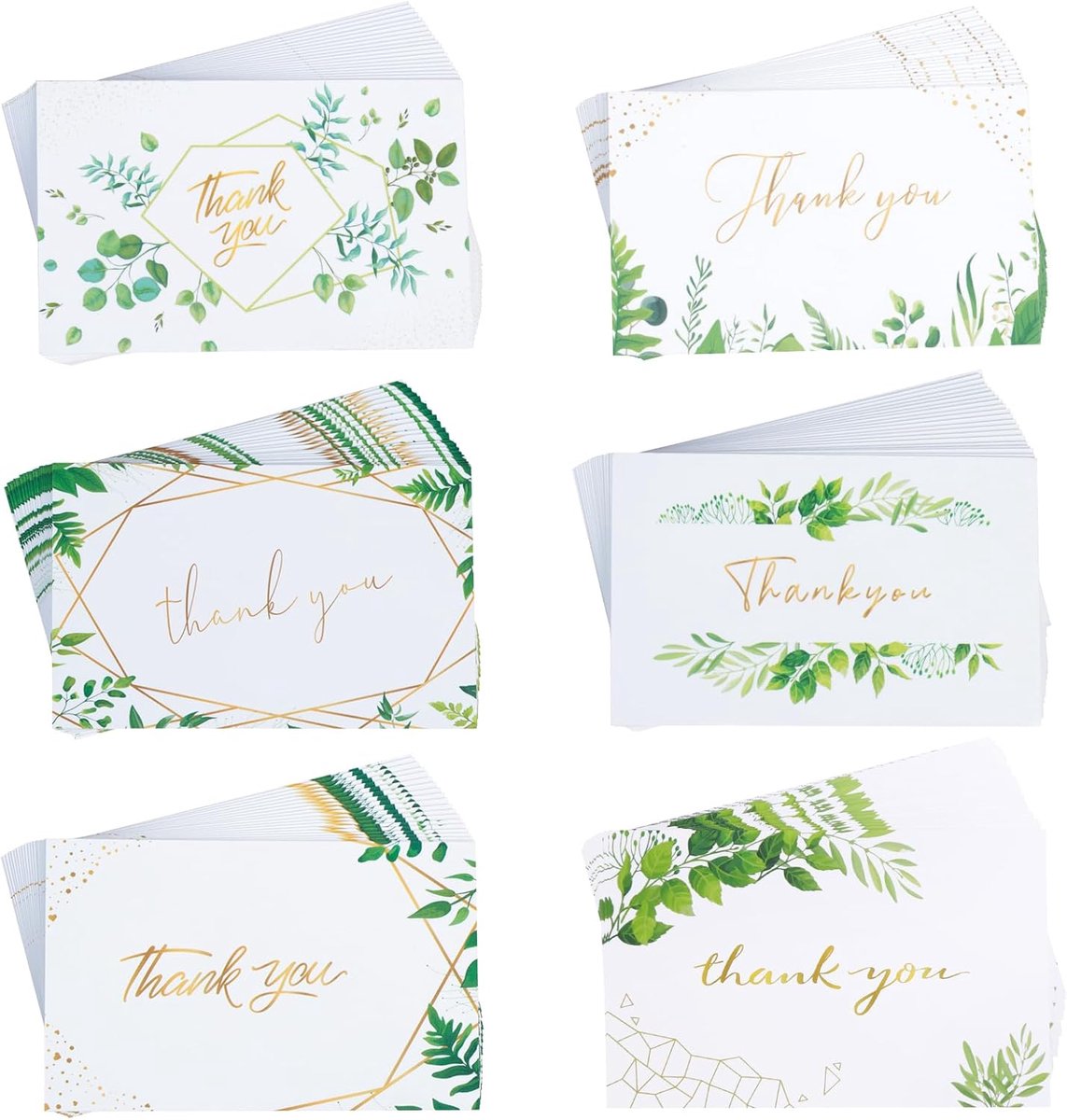 SnelShoppen - 120pcs Mini Thank You Cards - Bedankkaarten met Bloemen voor Bruiloft, Baby Shower, Leraar, Afstuderen, Zakelijk, Feestjes