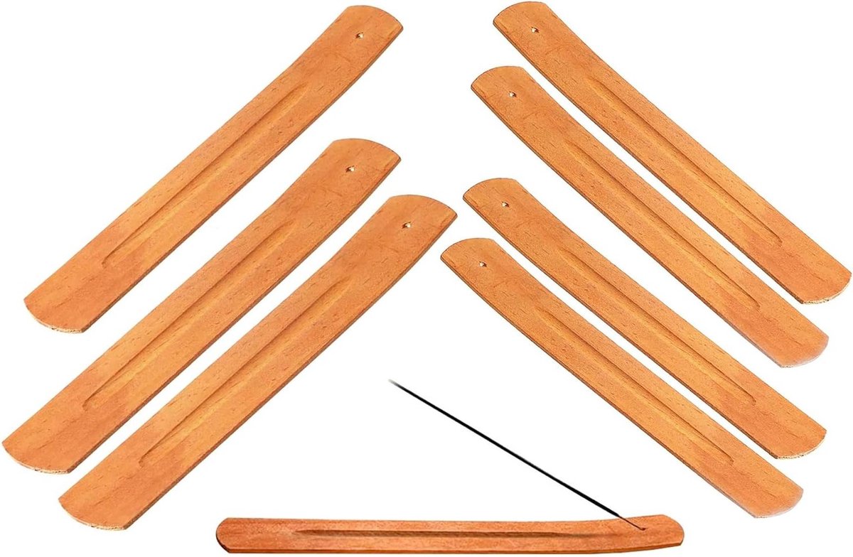 Bamboe Incense Stick Houder Set van 8 Stuks, Houten Branders voor Aromatherapie en Huisdecoratie