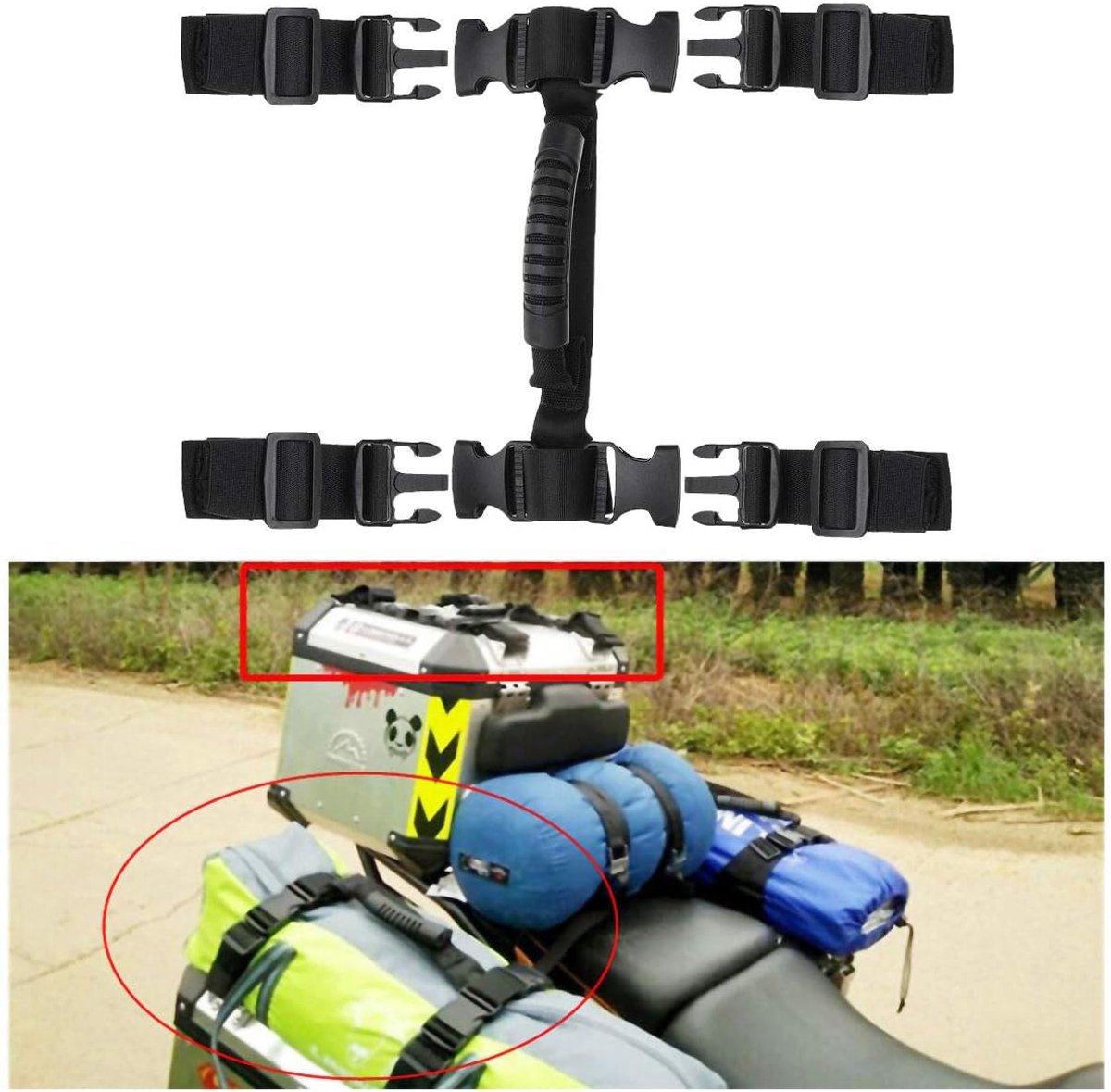 SnelShoppen - Motorfiets Zijvak Handgreep Voor Alu-Box BMW R1200GS F700GS F800GS KTM - Stevige Braid Handgreep - 1 Stuk