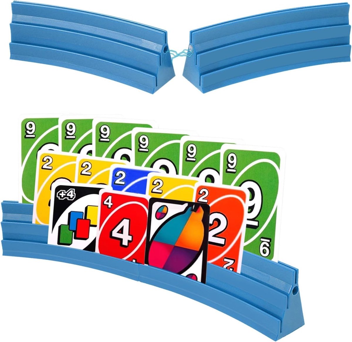 Thijox - 4 Stuks Kaarthouders voor Speelkaarten, Stapelbaar met Magnetische Montage, 3 Hellingen, Ideaal voor Poker, Feesten, Senioren en Kinderen, Pe
