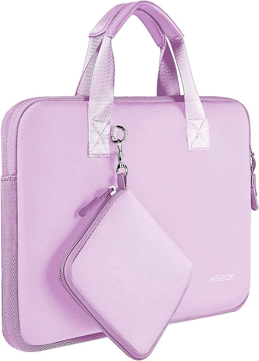 SnelShoppen - Laptop Sleeve 14" Neopreen Computer Bag met Extra Compartment, Geschikt voor 14" Notebooks, MacBook Pro/Air, Paars