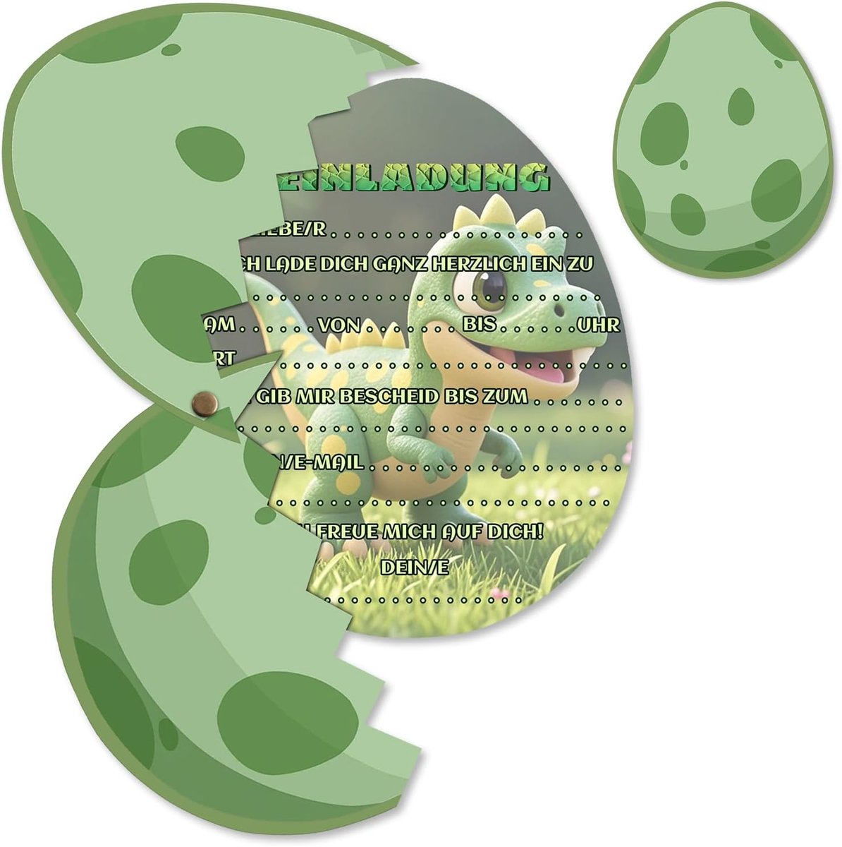 SnelShoppen - 12 Dinosaur Birthday Invitation Cards voor Jongens en Meisjes, Kinderfeestje Uitnodigingen, Kleurrijke en Creatieve Uitnodigingen voor V