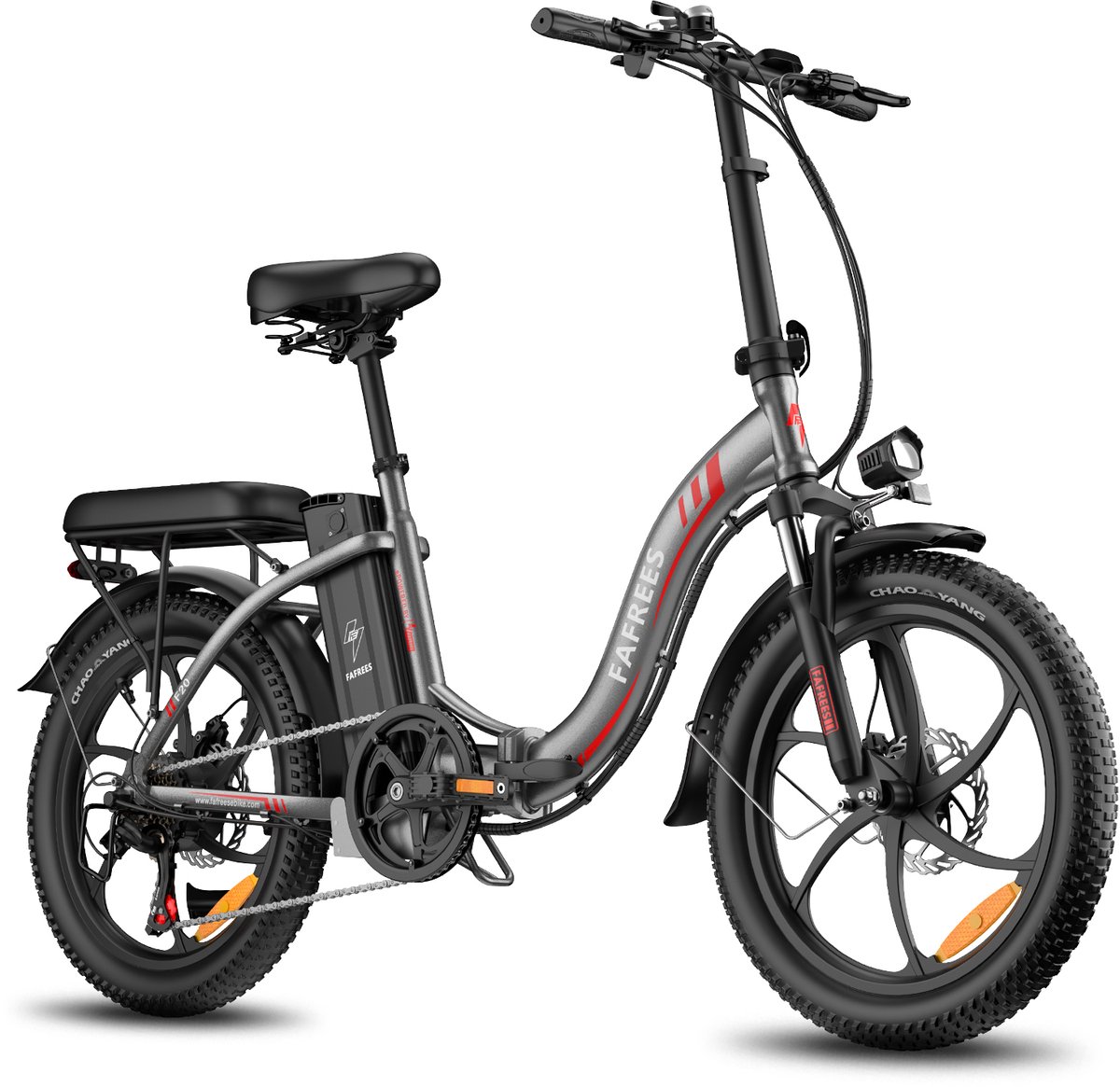 Elektrische Vouwfiets - E-Bike - 20 x 3.0 Inch Dikke Banden - 36V 18Ah Lithium Accu - 250 W Motor - 25 km/u - Maximaal bereik 130 km - Shimano 7 versnellingen - 20 Inch opvouwbare City Commuter E-Bike - Grijs