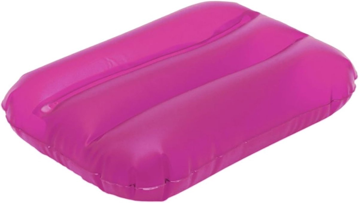 SnelShoppen - Opblaasbare Strandkussen 32x24 cm - Zwemkussen, Vakantie Kussen, PVC, Roze, Perfect voor Strand en Camping