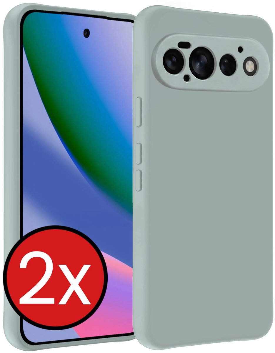 Hoesje - 2 Stuks - Geschikt voor Google Pixel 11 Pro - Sterk & Shockproof - Telefoonhoes - Back Cover - Case Siliconen - Telefoon Hoes - Lichtblauw