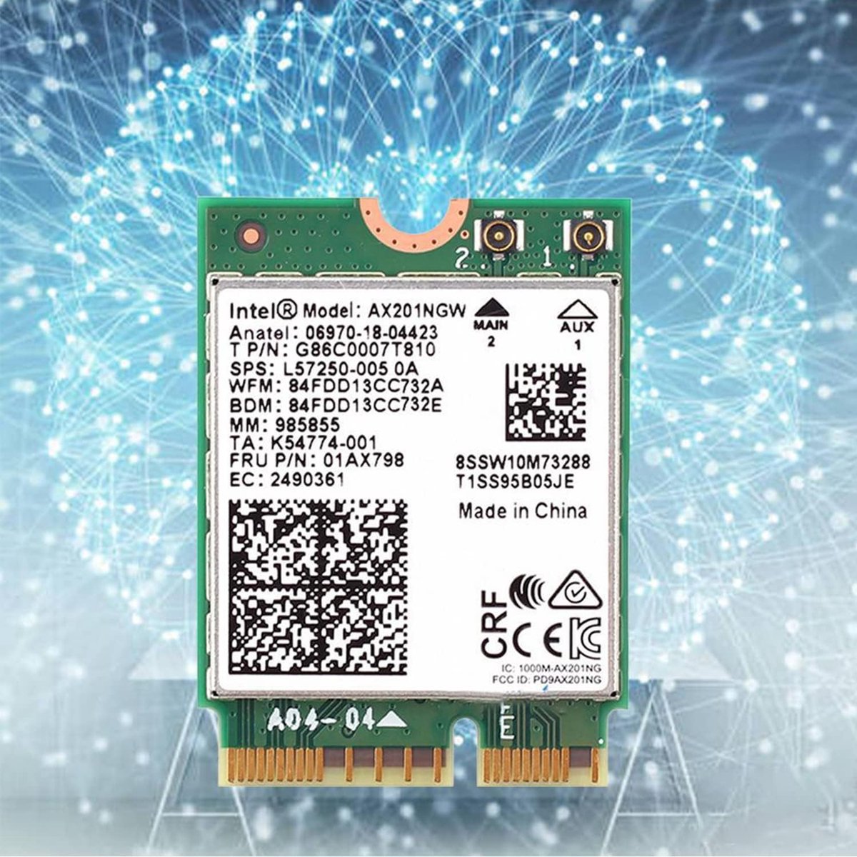 SnelShoppen - AX201NGW Draadloze Netwerkkaart 2.4 Gbit/s 802.11ax WiFi Bluetooth 5.0 Adapter voor Windows 10, Chrome OS en Linux - Dual-band Wi-Fi tot
