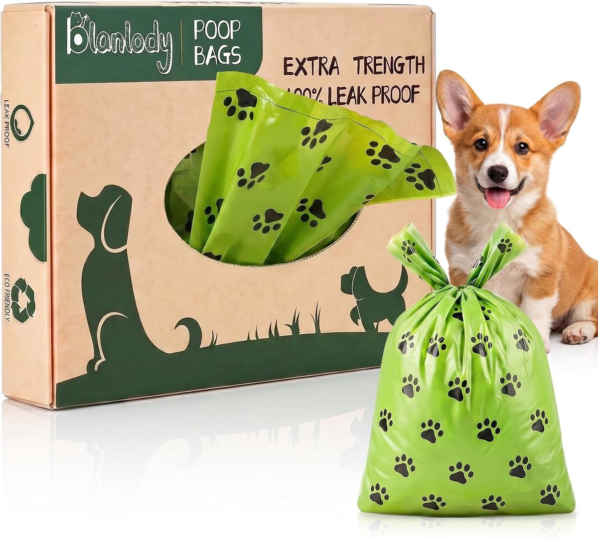 SnelShoppen - Hondenpoepzakjes Biologisch Afbreekbaar - 300 Stuks - 28 Rollen - 15 Zakjes per Rol - 30x22 cm - Duurzaam en Milieuvriendelijk