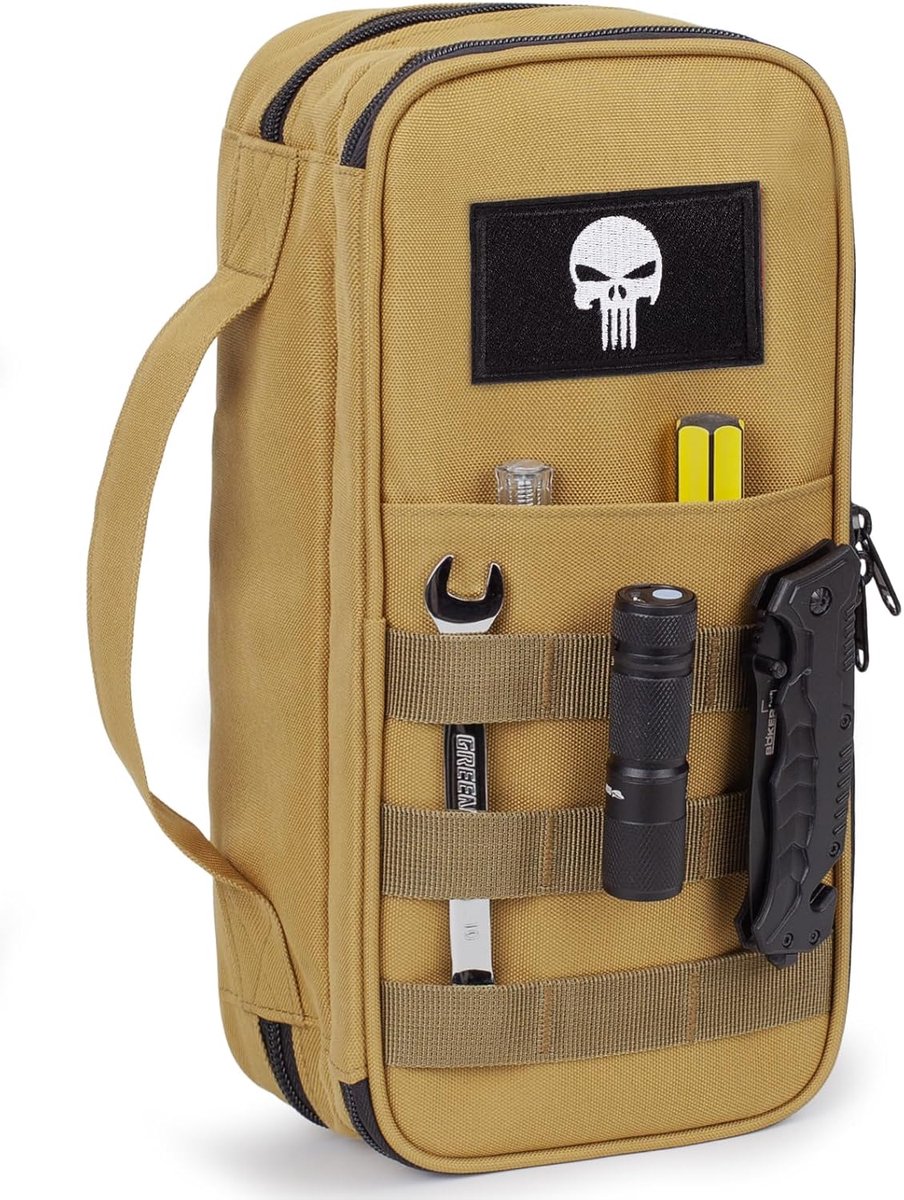 SnelShoppen - Tactical Tool Carry Bag voor Mannen - Waterdichte, Multifunctionele Organizer met Rits & Handgreep - Compacte Opbergtas voor Mechanicien