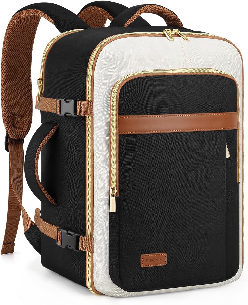 SnelShoppen - ETRONIK Cabin Bag 40x30x20cm, Waterdichte Reisrugzak 24L voor Ryanair, Wizz Air, EasyJet, 15 inch Laptop, Ideaal voor Vakantie en Weeken