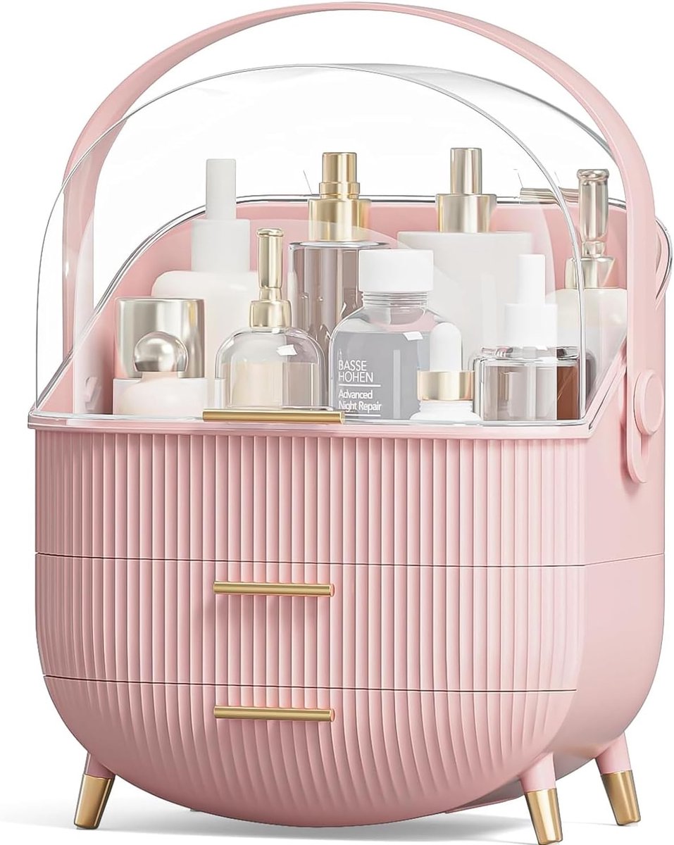 SnelShoppen - Kousee Makeup Storage Organizer met Duidelijke Deksel, Laadje Skincare Organizer, Cosmetica Organizer voor Badkamer, Kleding Tafel Organ