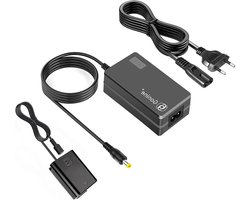 Power Adapter met LCD Display en DC Coupler Kit voor Sony Alpha A6000 A6100 A6300 A6400 A6500 A5100 A7 A7II A7RII A7S A7SII ZV-E10 RX10II III NEXI 3/5/6 7 Camera's - Ideaal voor Fotografie, Videografie en Accu-oplossingen