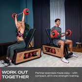 Sportstech Woodmate Lite halterbank van hout, verstelbaar, 220 kg, halterrek