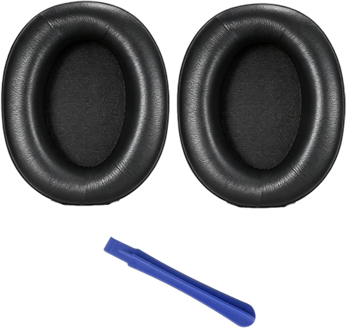 Vervangende oorkussenset van premium traagschuim en zacht eiwitleer, geluidsisolatie, comfortabele pasvorm en headset-accessoires voor over-ear hoofdtelefoons, zwart en duurzaam
