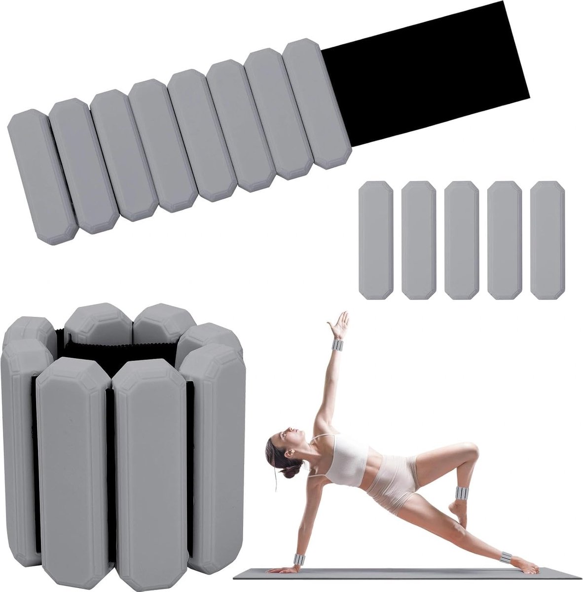 SnelShoppen - Verstelbare Pols Gewichten 2 Pack (0.45 kg per stuk) - Duurzame Draagbare Pols- en Enkelgewichten voor Yoga, Dans, Pilates, Aerobics, Ca