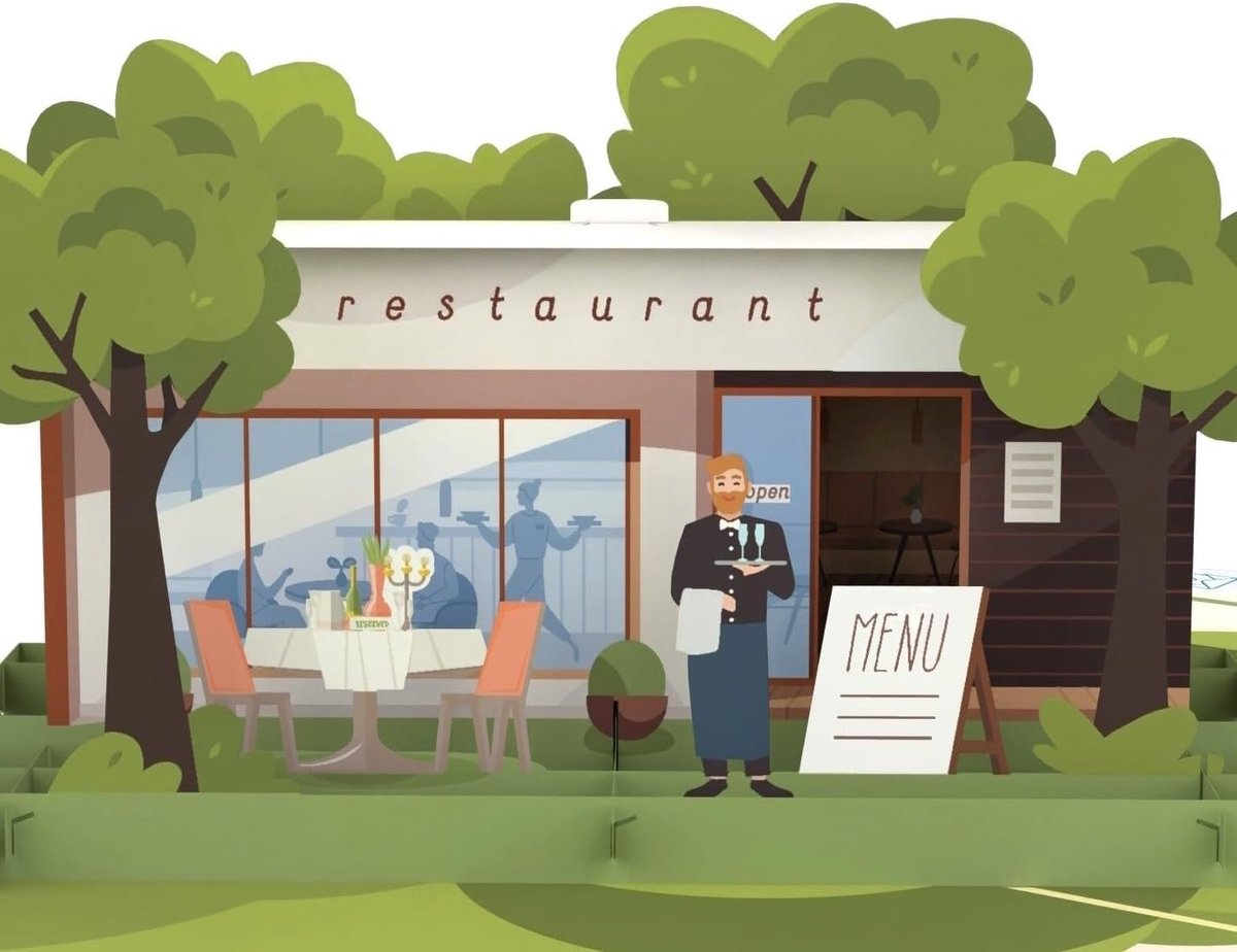 SnelShoppen - MOKIO Pop-Up Kaart - 3D Uitnodiging voor Restaurantbezoek - Unieke Verjaardagswenskaart - Originele Geschenken voor Eten en Feesten