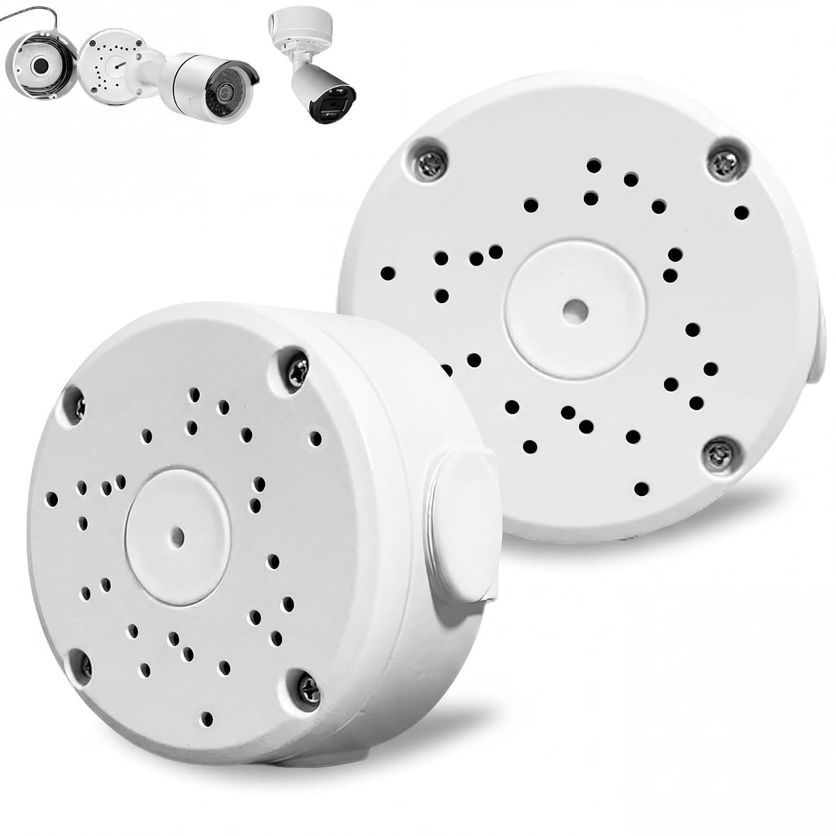 SnelShoppen - Aluminium Camera Junction Box Waterdicht - 2 Stuks Halfrond Bevestigingsbox voor Bewakingscamera's - Geschikt voor Binnen en Buiten - Ro