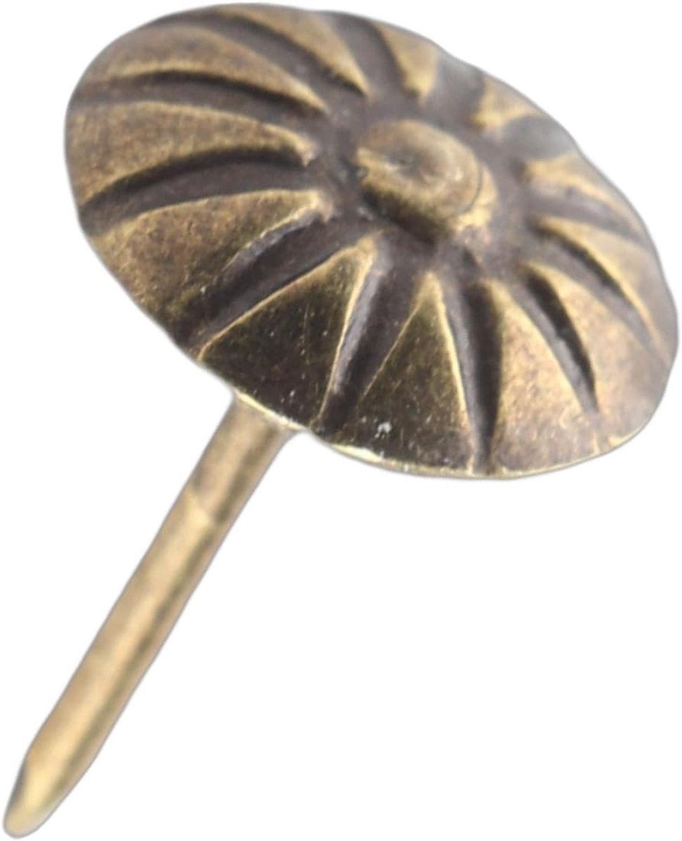 SnelShoppen - 100 Stuks Upholstery Tacks, Decoratieve Spijkers in Antiek Brons voor Meubelbekleding, Dikke Kleur 10x14mm, Ideaal voor Sofa, Stoel, Bed