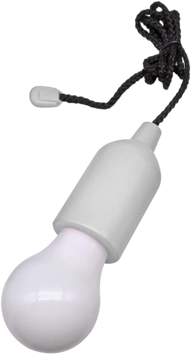 SnelShoppen - PULL LIGHT LED Hanglamp Wit - Dimbare LED Lamp voor Binnen en Buiten, Batterij Operated, Ideaal voor Feesten, Tuin, Camping en Kinderen