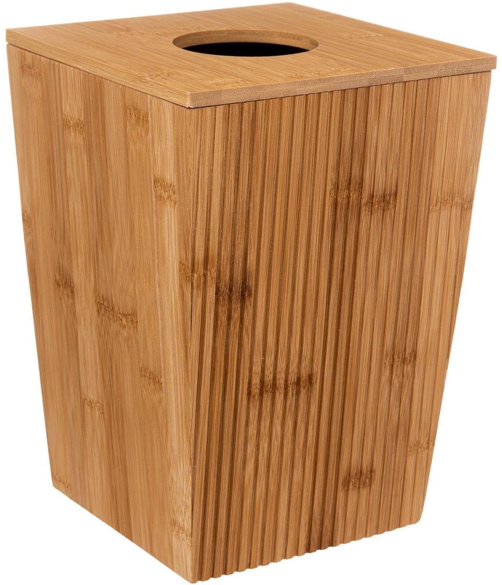 SnelShoppen - 6 Liter Bamboe Afvalbak met Deksel voor Toilet - Duurzaam, Stijlvol en Praktisch voor Badkamer en Keuken